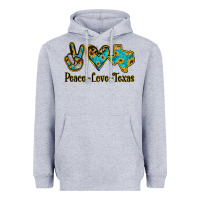 Heather Grey Peace Love Texas Heavyweight Hoodie - Jasminsmagicworld