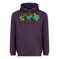 Plum Peace Love Texas Heavyweight Hoodie - Jasminsmagicworld