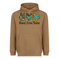 Toasted Coconut Peace Love Texas Heavyweight Hoodie - Jasminsmagicworld