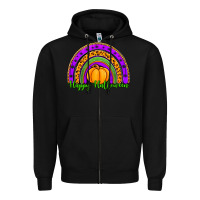 Black happy halloween rainbow Zipper Hoodie - Jasminsmagicworld