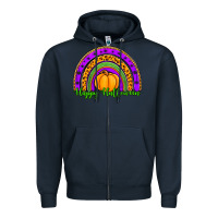 Navy happy halloween rainbow Zipper Hoodie - Jasminsmagicworld