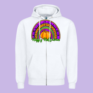 Happy Halloween Rainbow Zipper Hoodie Designed By Jasminsmagicworld