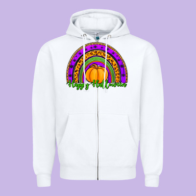 Happy Halloween Rainbow Zipper Hoodie Designed By Jasminsmagicworld