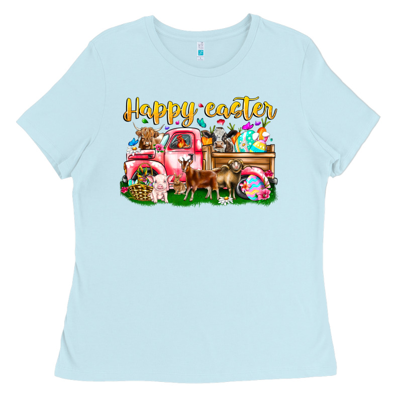 Happy Easter Animal Car Ladies Tee by CowhideDigitalArt | Teevron