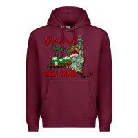 Burgundy christmas time in new york Premium Hoodie - BarkalooDesign