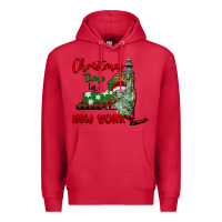 Cardinal christmas time in new york Premium Hoodie - BarkalooDesign