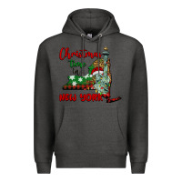 Charcoal Heather christmas time in new york Premium Hoodie - BarkalooDesign
