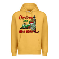 Mustard christmas time in new york Premium Hoodie - BarkalooDesign