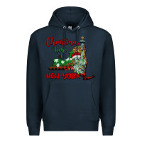 Navy christmas time in new york Premium Hoodie - BarkalooDesign