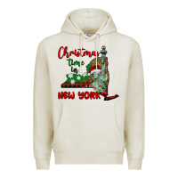 Oatmeal Heather christmas time in new york Premium Hoodie - BarkalooDesign