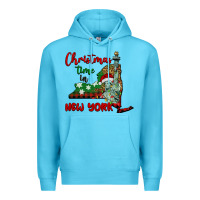 Ocean Blue christmas time in new york Premium Hoodie - BarkalooDesign