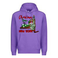 Purple christmas time in new york Premium Hoodie - BarkalooDesign