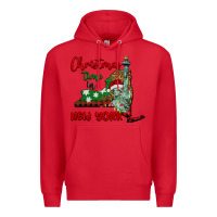 Red christmas time in new york Premium Hoodie - BarkalooDesign