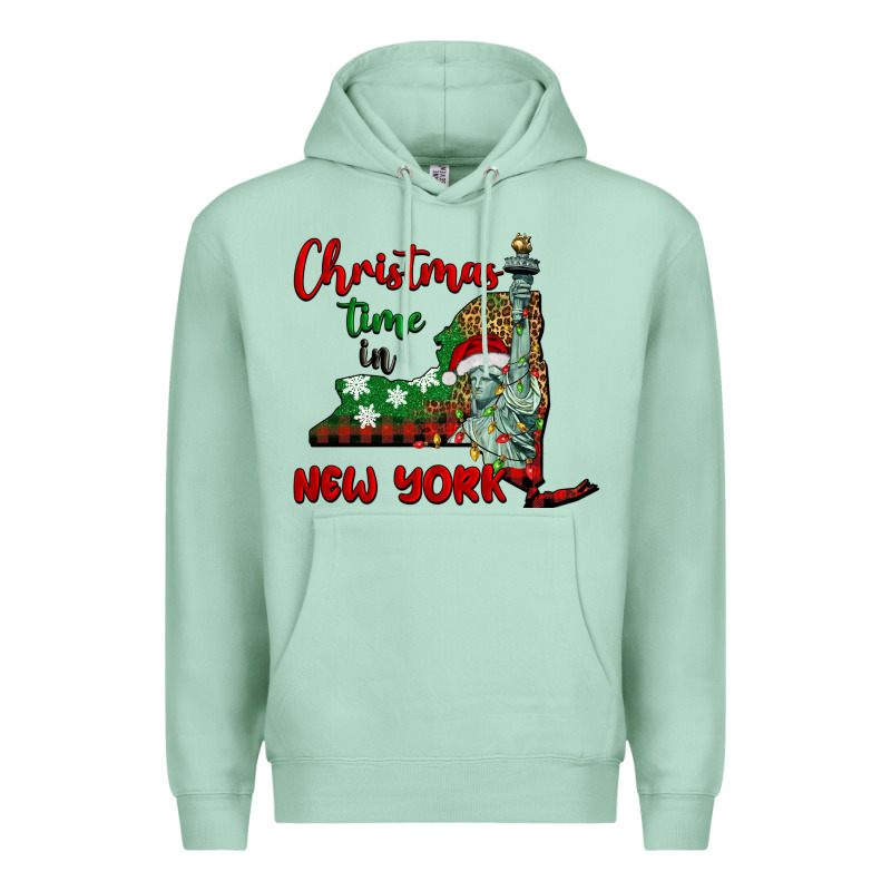 Christmas Time In New York Premium Hoodie by BarkalooDesign | Teevron