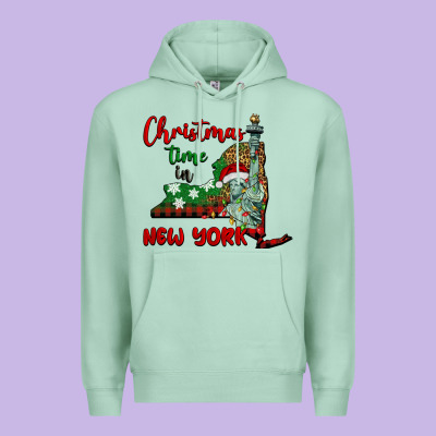 Christmas Time In New York Premium Hoodie Designed By Barkaloodesign