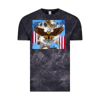 Cloud Black America Eagle Vintage Tee - CowhideDigitalArt