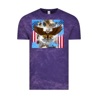 Cloud Purple America Eagle Vintage Tee - CowhideDigitalArt