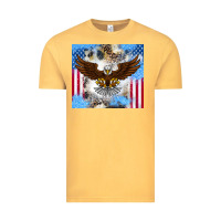 Vintage Mustard America Eagle Vintage Tee - CowhideDigitalArt