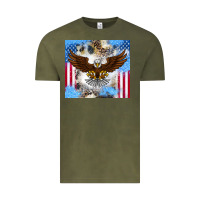 Vintage Olive America Eagle Vintage Tee - CowhideDigitalArt