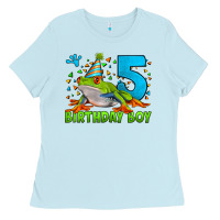 Birthday Boy Frog Age 5 Ladies Tee | Teevron