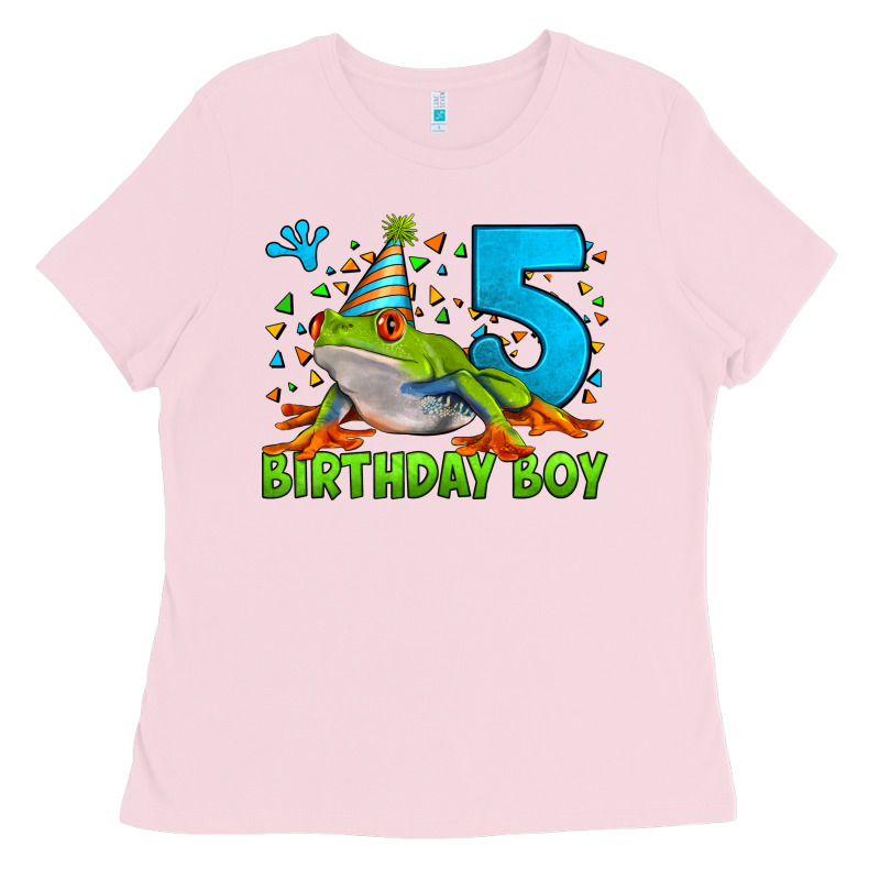 Birthday Boy Frog Age 5 Ladies Tee by LillyAllenDesigns | Teevron