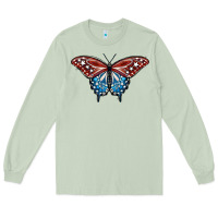 Matcha Patriotic American Butterfly Long Sleeve Tee - LillyAllenDesigns