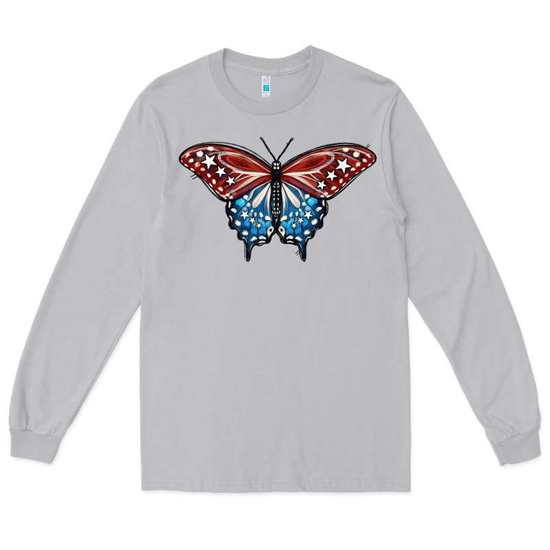 Patriotic American Butterfly Long Sleeve Tee by LillyAllenDesigns | Teevron