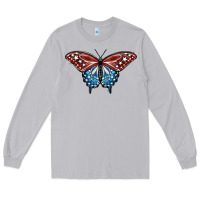 Moon Dust Patriotic American Butterfly Long Sleeve Tee - LillyAllenDesigns