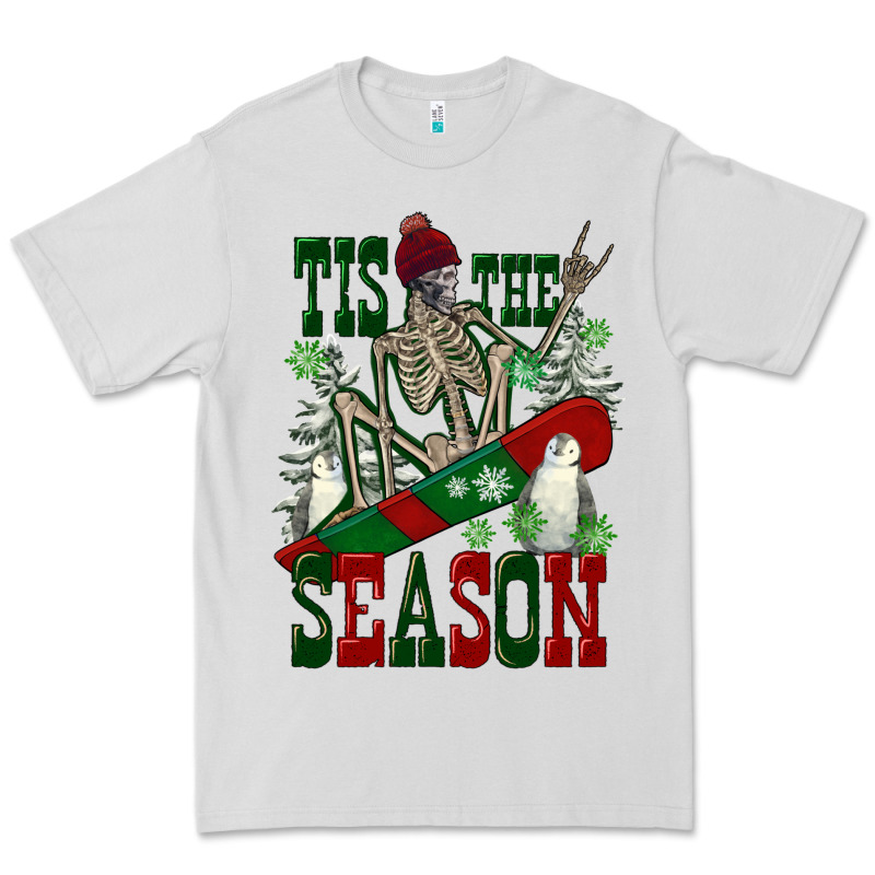 Tis The Season Skeleton Snowboard Premium Tee by FaDigitalArtStudio | Teevron