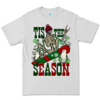 Dove Grey tis the season skeleton snowboard Premium Tee - FaDigitalArtStudio