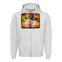 Dove Grey halloween pigs Zipper Hoodie - Jasminsmagicworld