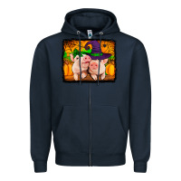 Navy halloween pigs Zipper Hoodie - Jasminsmagicworld