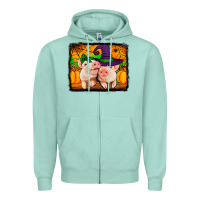 Seafoam halloween pigs Zipper Hoodie - Jasminsmagicworld