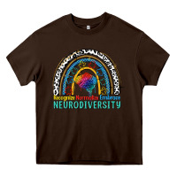 Chocolate Brown Recognize normalize embrace neurodiversity Autism Heavy Core Tee - FaDigitalArtStudio