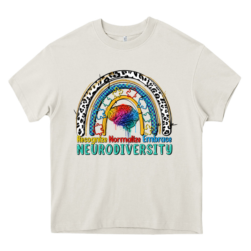 Recognize Normalize Embrace Neurodiversity Autism Heavy Core Tee by FaDigitalArtStudio | Teevron