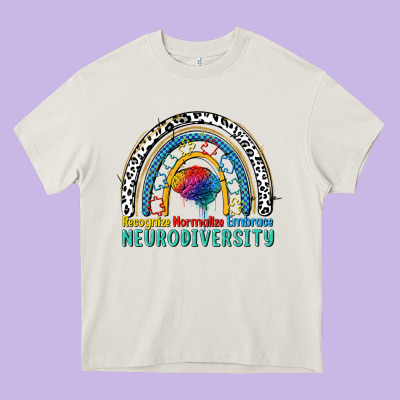 Recognize Normalize Embrace Neurodiversity Autism Heavy Core Tee Designed By Fadigitalartstudio