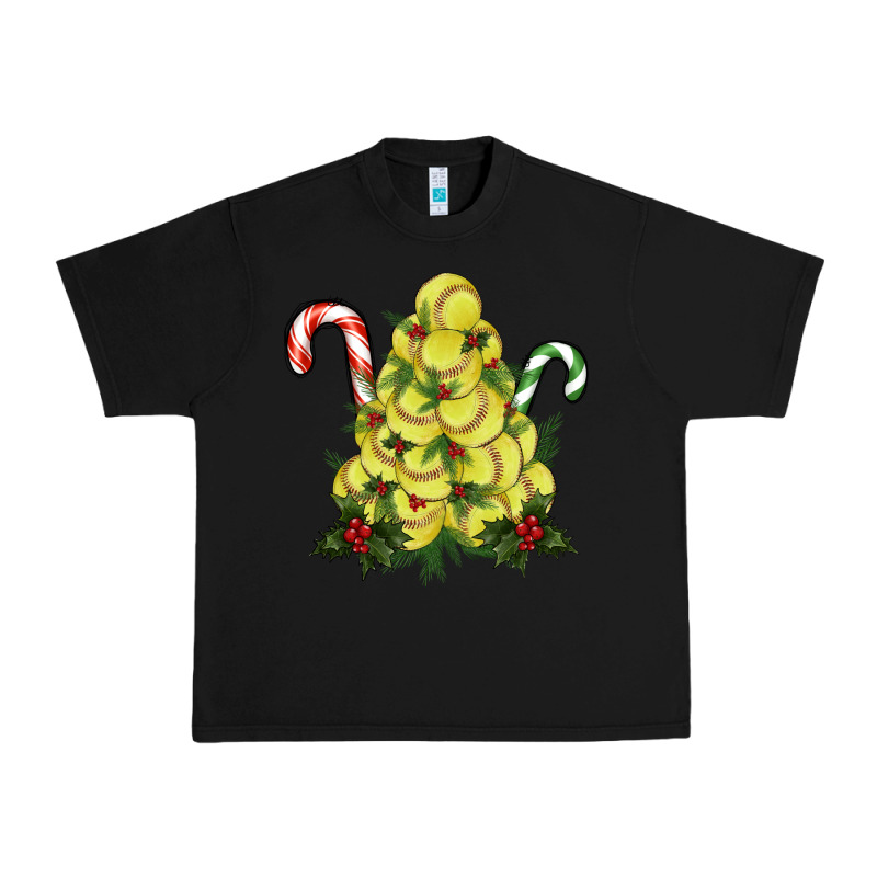 Softball Christmas Tree Urban Heavy Tee by RanaPortraitStore | Teevron