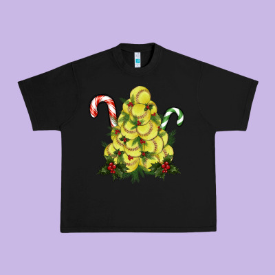 Softball Christmas Tree Urban Heavy Tee Designed By Ranaportraitstore