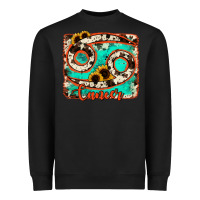 Black cancer turquoise cowhide Heavyweight Sweatshirt - RanaPortraitStore