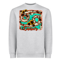 Heather Grey cancer turquoise cowhide Heavyweight Sweatshirt - RanaPortraitStore