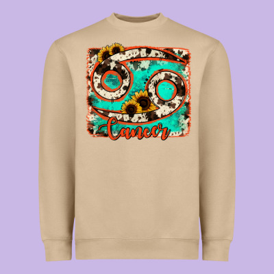 Cancer Turquoise Cowhide Heavyweight Sweatshirt Designed By Ranaportraitstore