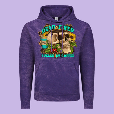 Dead Tired Fueled By Coffee Vintage Hoodie Designed By Artiststas
