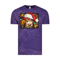 Cloud Purple Christmas Cow Vintage Tee - LillyAllenDesigns