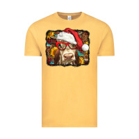 Vintage Mustard Christmas Cow Vintage Tee - LillyAllenDesigns