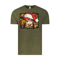 Vintage Olive Christmas Cow Vintage Tee - LillyAllenDesigns