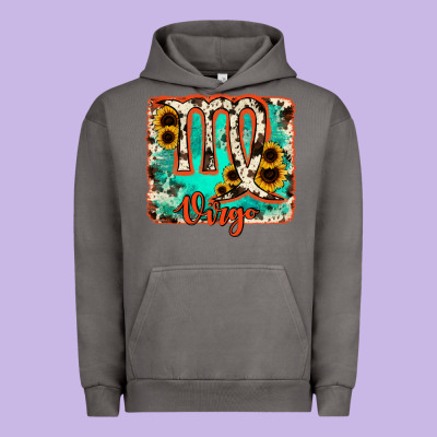 Virgo Turquoise Cowhide Urban Hoodie Designed By Ranaportraitstore