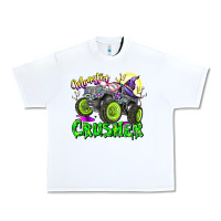 White Monster Crusher Urban Heavy Tee - CowhideDigitalArt