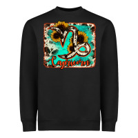 Black capricorn turquoise cowhide Heavyweight Sweatshirt - RanaPortraitStore
