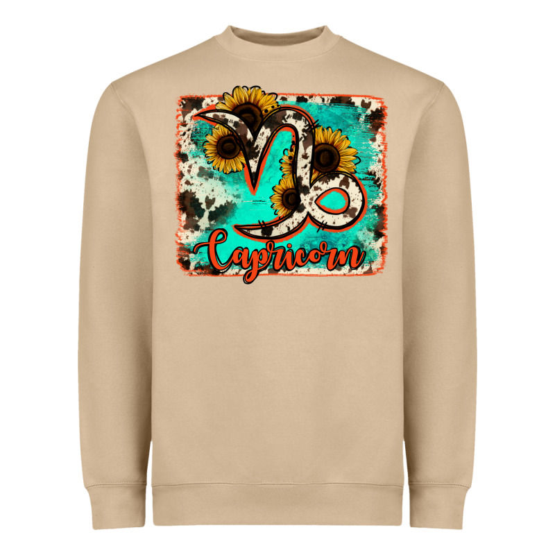 Capricorn Turquoise Cowhide Heavyweight Sweatshirt by RanaPortraitStore | Teevron