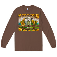 Chestnut Western Charolais Heifer With Sunflowers Long Sleeve Tee - LillyAllenDesigns